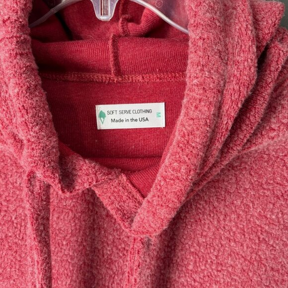Soft Serve Womens Medium Hoodie Red Fleece Cloud Cotton SOFT Pullover USA - Picture 3 of 5